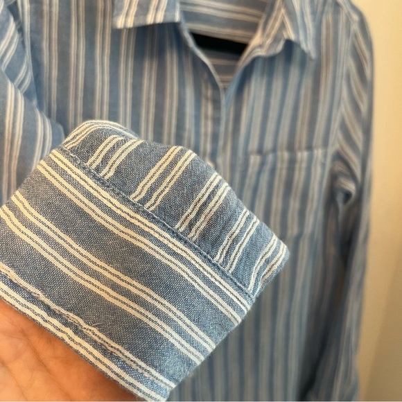 Beachlunchlounge Blue Striped Women's Shirt - Small - Picture 4 of 11